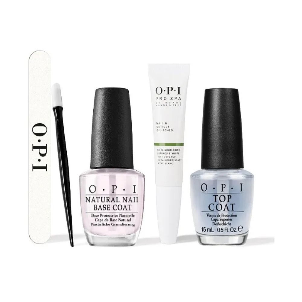 OPI Nail ToolBox DIY at home manicure 5 piece set (top coat, base coat included)